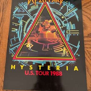 Def Leppard Hysteria U.S. Tour 1988 Poster - Black with Neon Accents